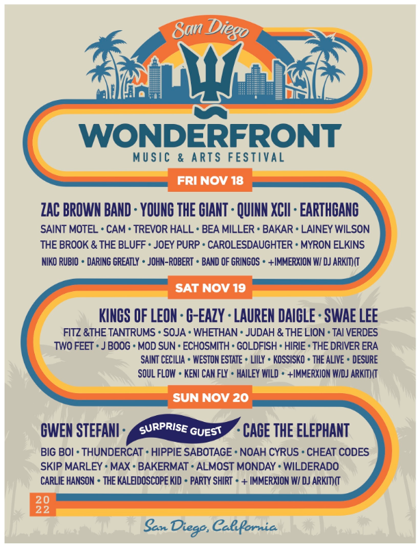 Wonderfront Music Arts Festival 2022 In San Diego CA Nov 18 2022 Wonderfront Music Arts Festival 2022 In San Diego CA Nov 18 2022